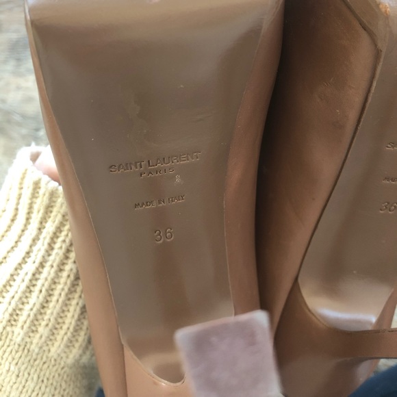 Yves Saint Laurent Neutral Leather Pumps - Picture 9 of 9